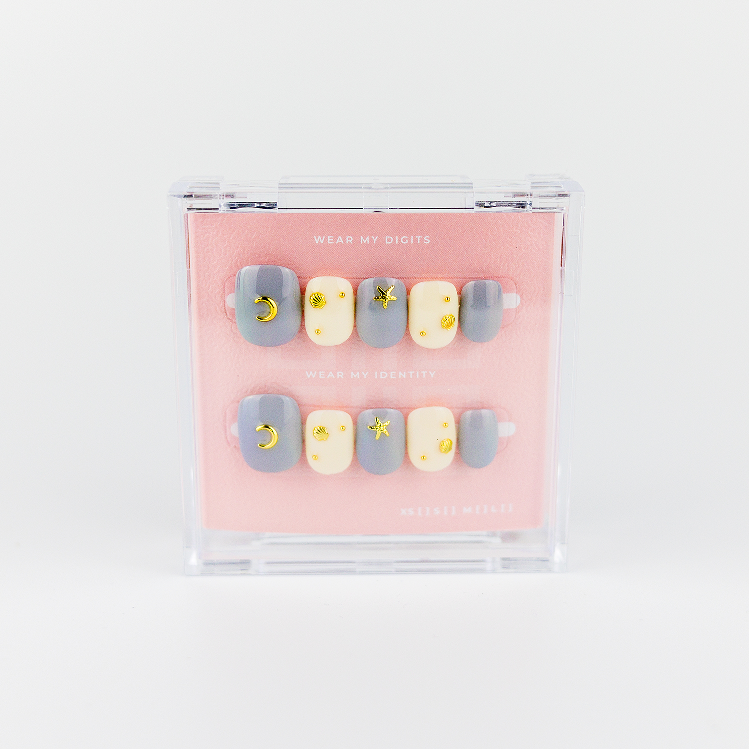 #1729 – Celestial Sky | Medium, Squaoval Reusable Ready-to-Wear Nails