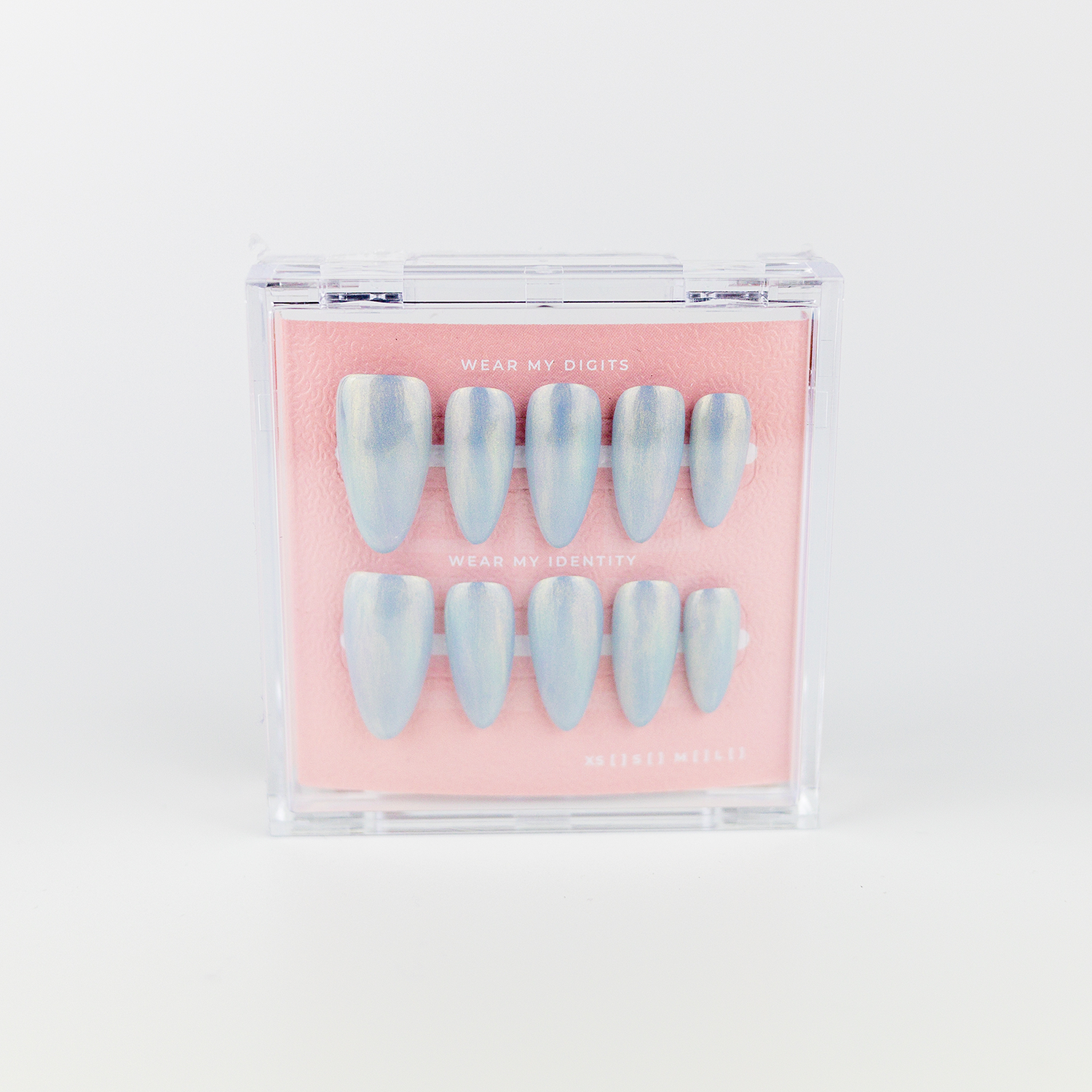 #1794 – Pearly White | Long, Almond Reusable Ready-to-Wear Nails
