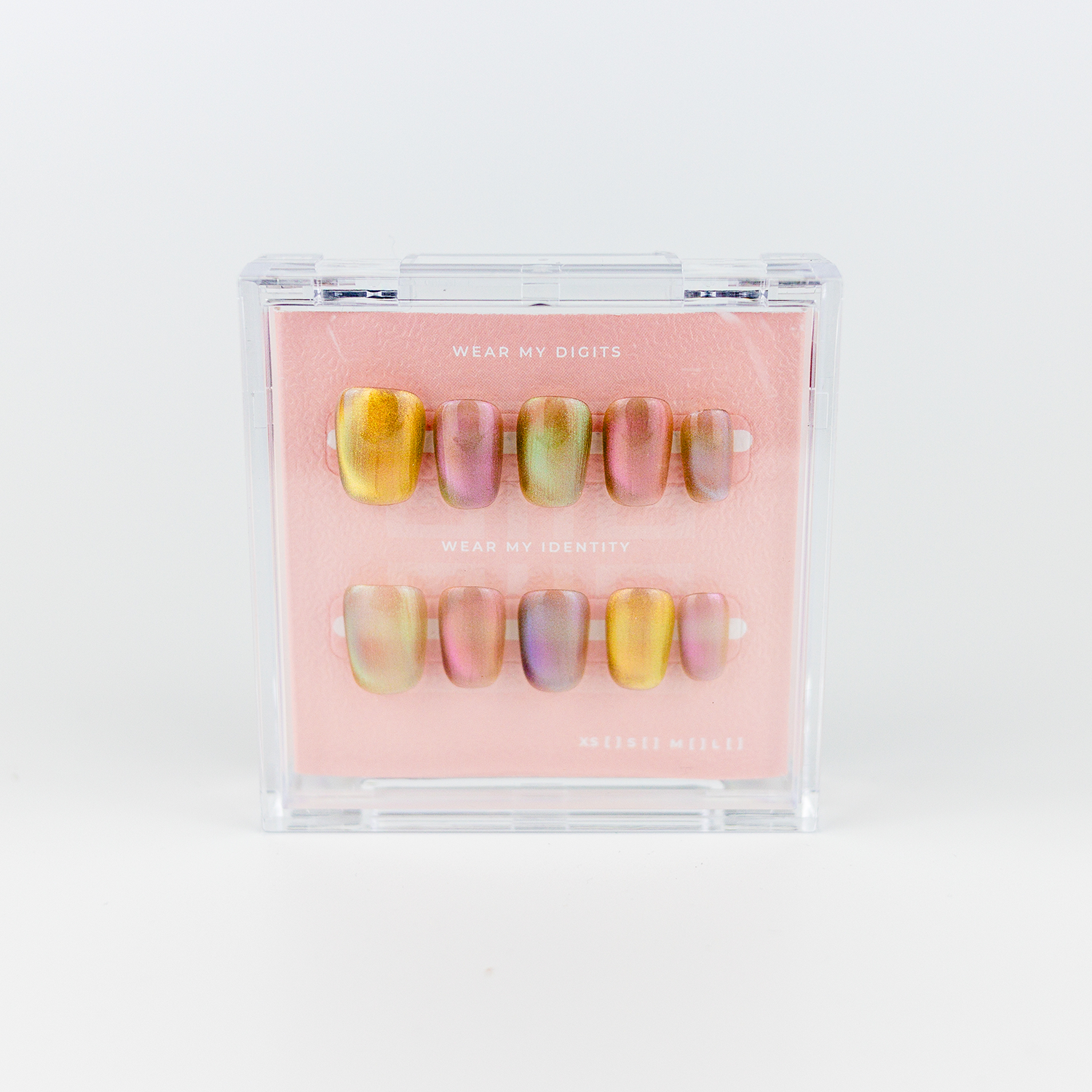 #2038 – Rainbow Candy | Medium, Squaoval Reusable Ready-to-Wear Nails