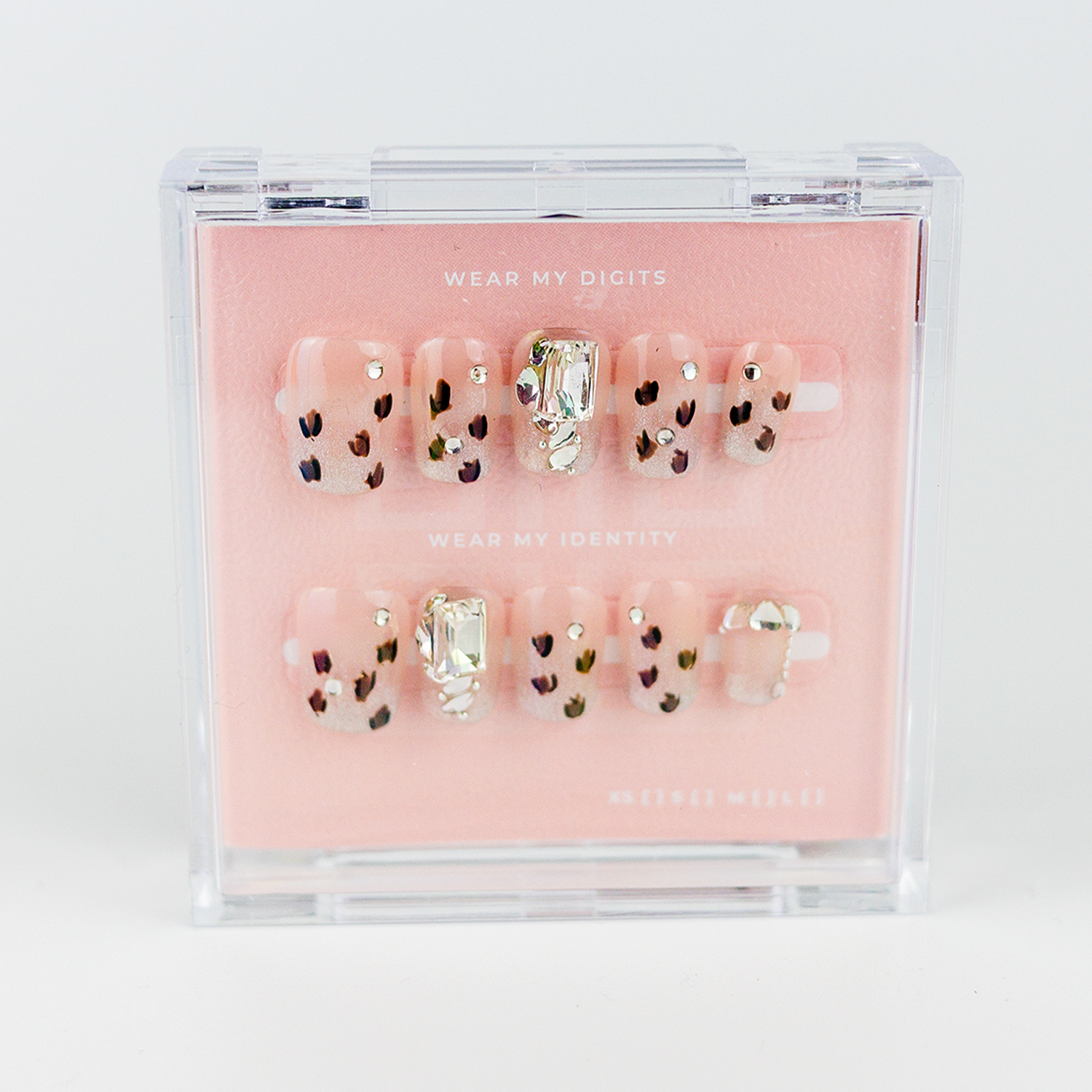 #2252 – Glitter Glam | Medium, Squaoval, Reusable Ready-to-Wear Nails