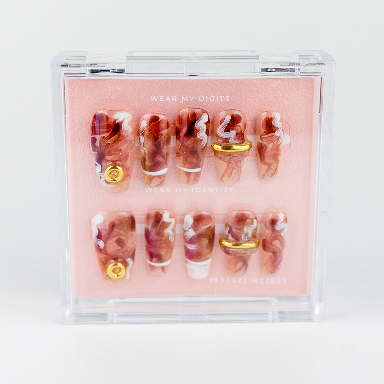 #2380 – Desert Glaze | Long, Coffin Reusable Ready-to-Wear Nails