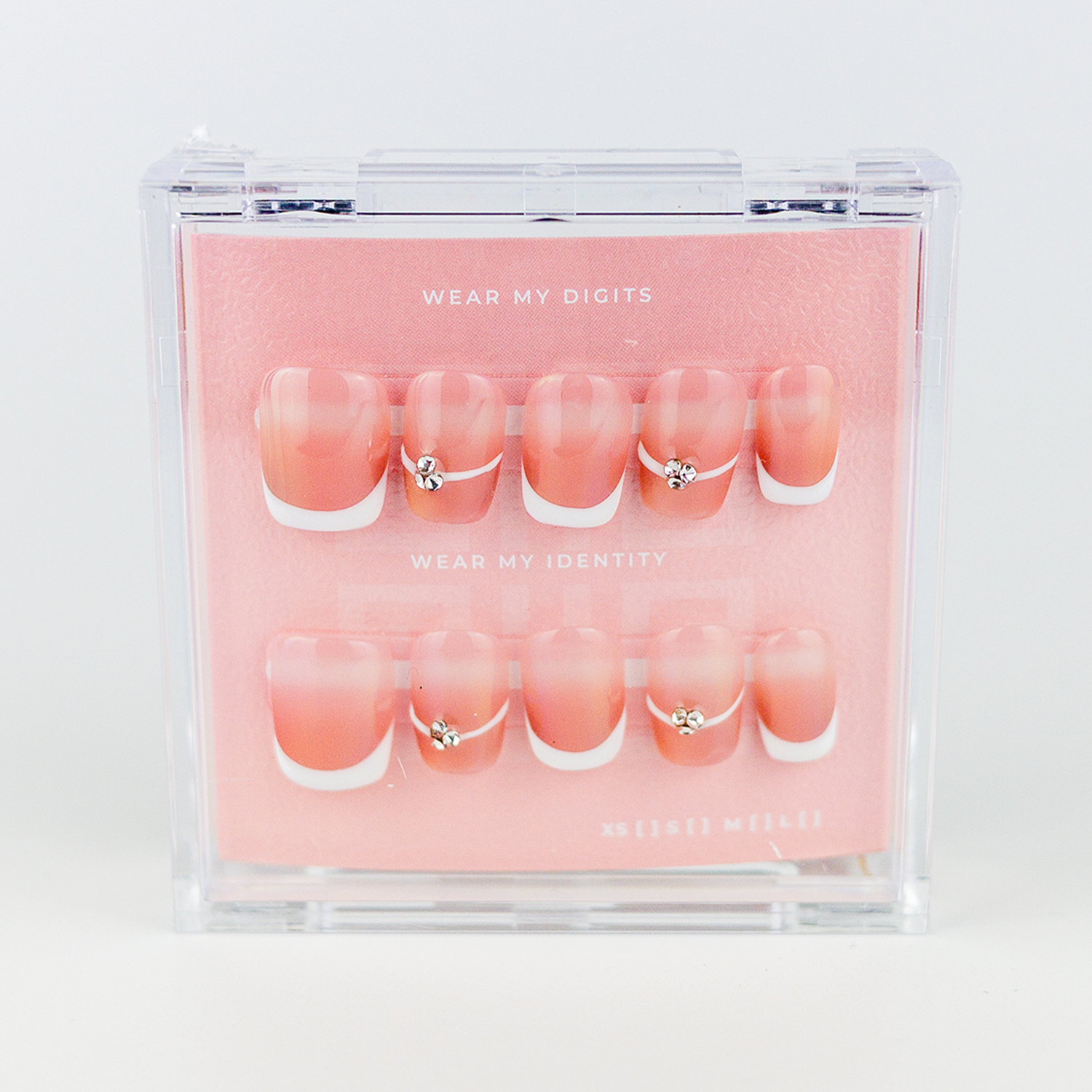 #2194 – Diamond Whisper | Short, Square Reusable Ready-to-Wear Nails