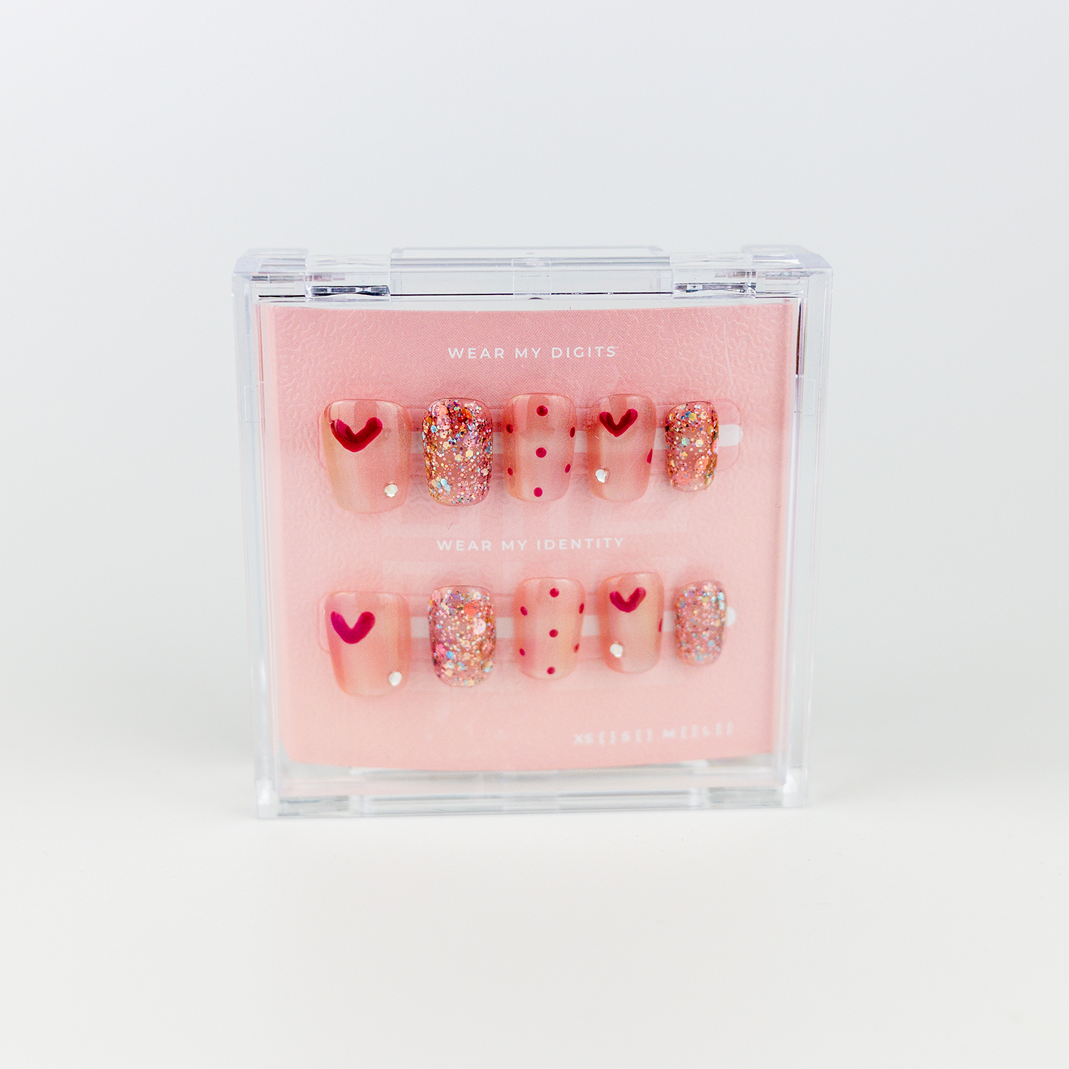 #2119 – Enchanted Heart | Medium, Square Reusable Ready-to-Wear Nails