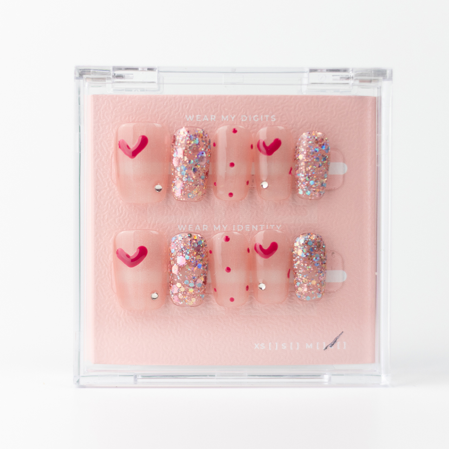 #2120 – Fairy Dust Fizz | Medium, Squaoval Reusable Ready-to-Wear Nails