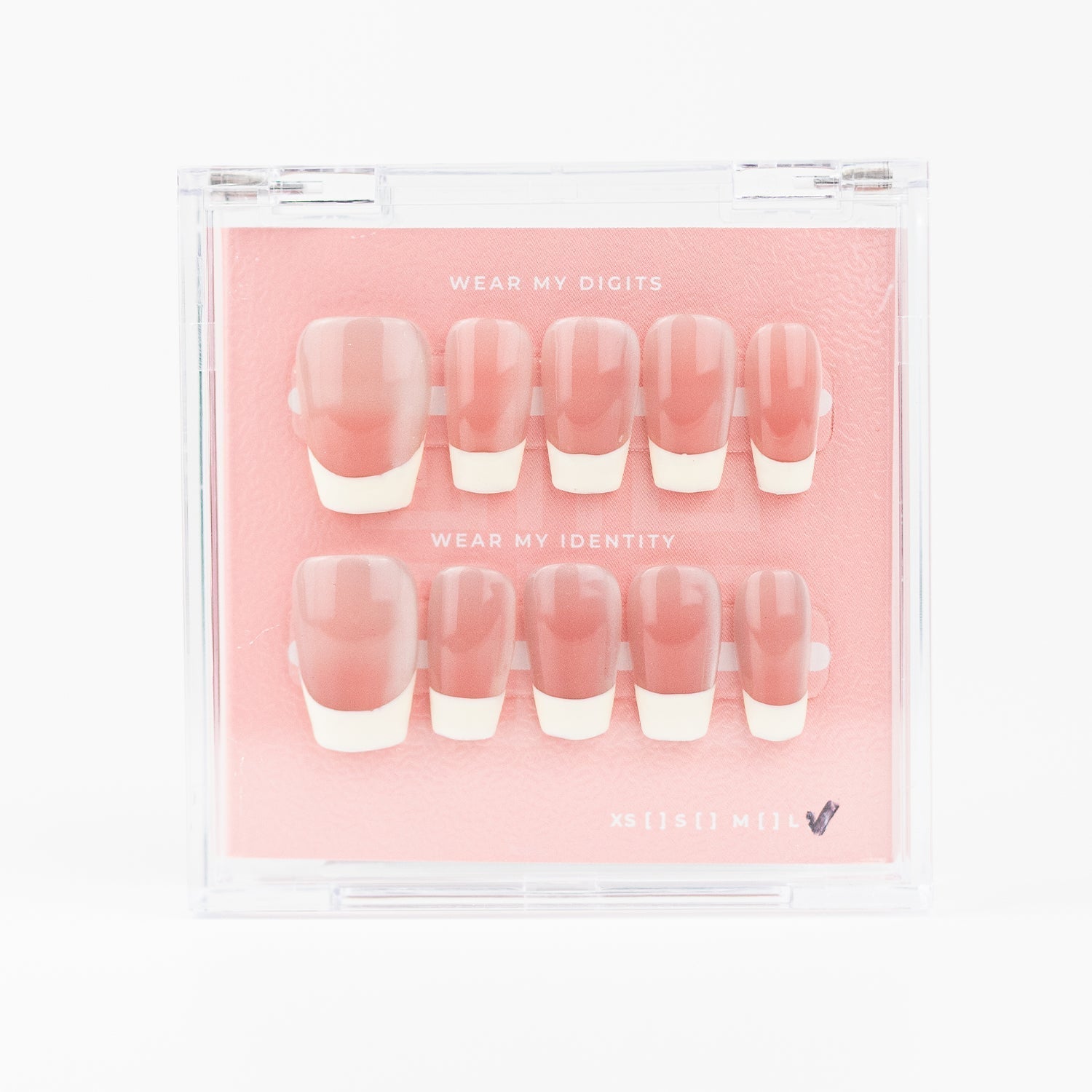 #534 – French Tips | Medium, Square Reusable Ready-to-Wear Nails