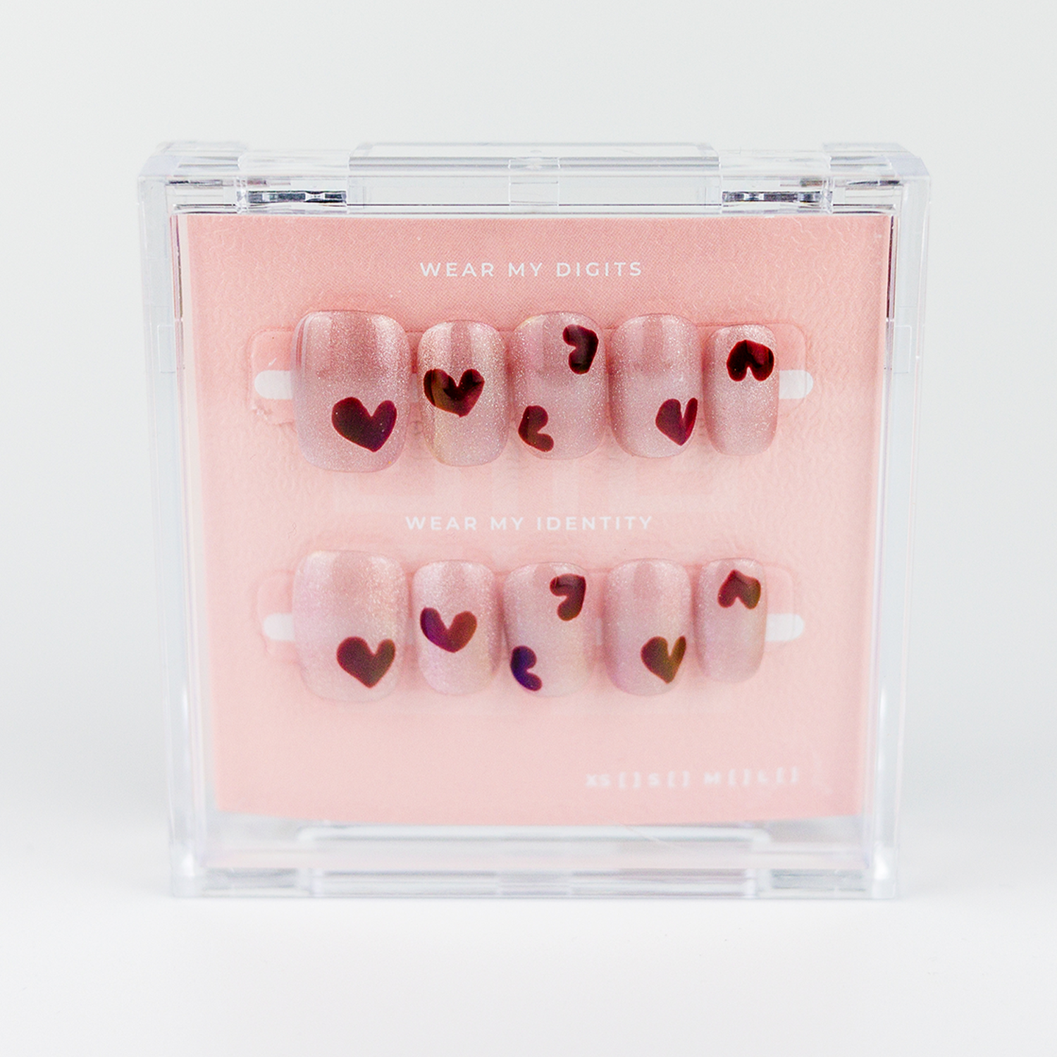 #F044 – Heart Whisper | Medium, Square Reusable Ready-to-Wear Nails
