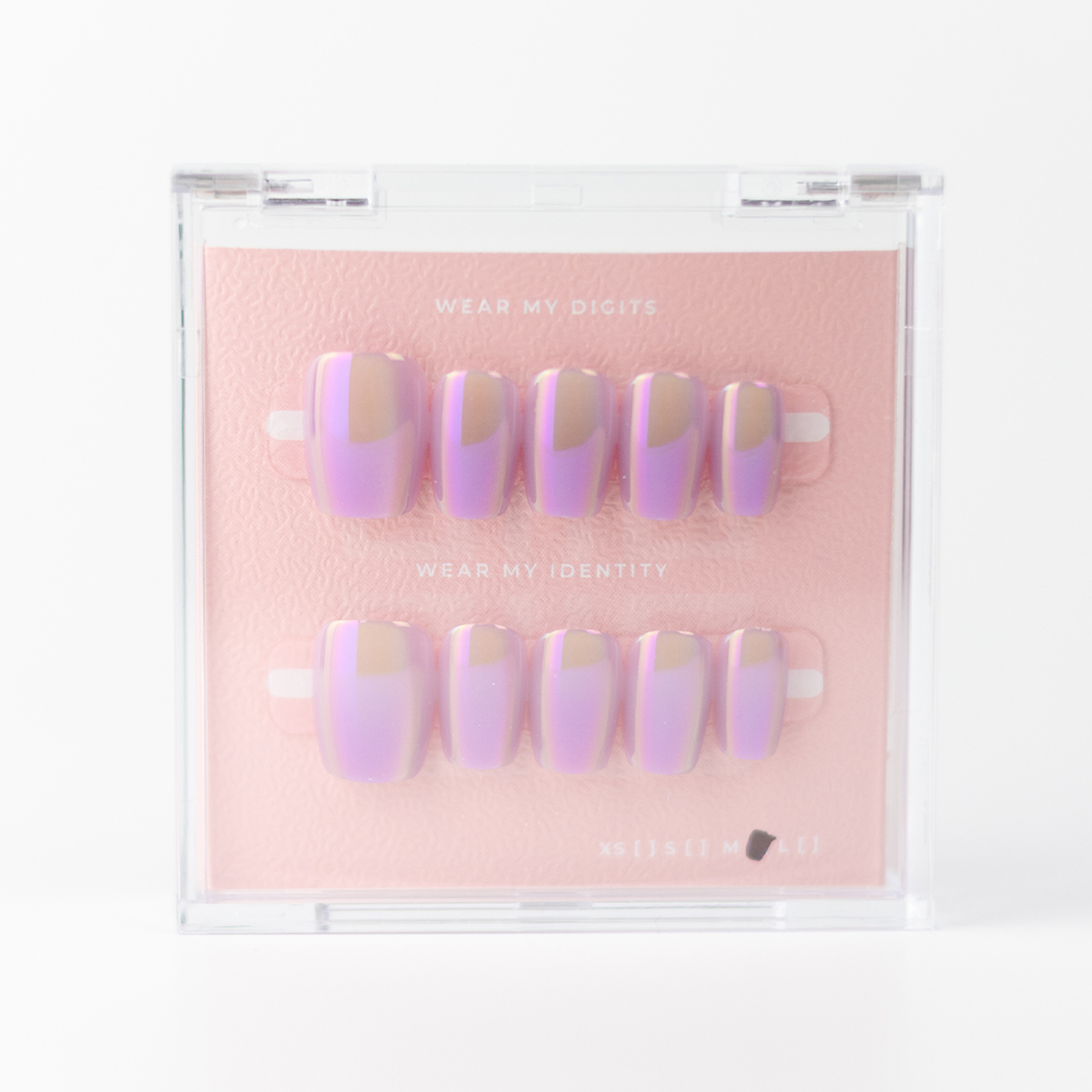 #F005 – Hypnotic Halo | Medium, Square Reusable Ready-to-Wear Nails