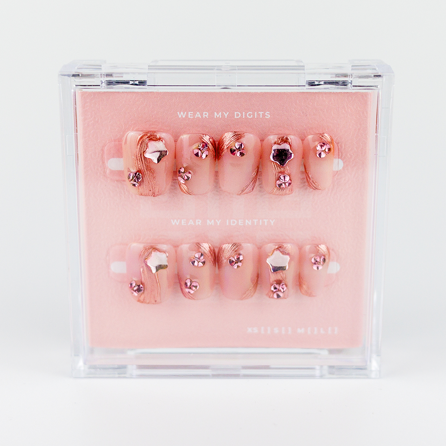 #1643 – Onyx Glow | Medium, Square Reusable Ready-to-Wear Nails