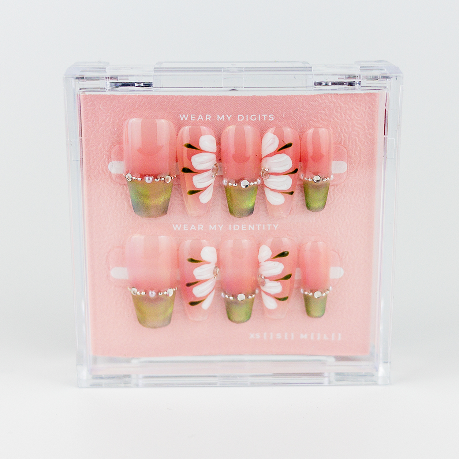 #1634 – Pink Flora | Long, Coffin