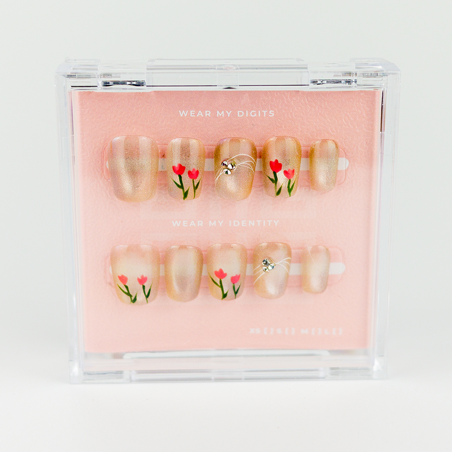 #2455 – Tulip Bloom | Medium, Square Reusable Ready-to-Wear Nails