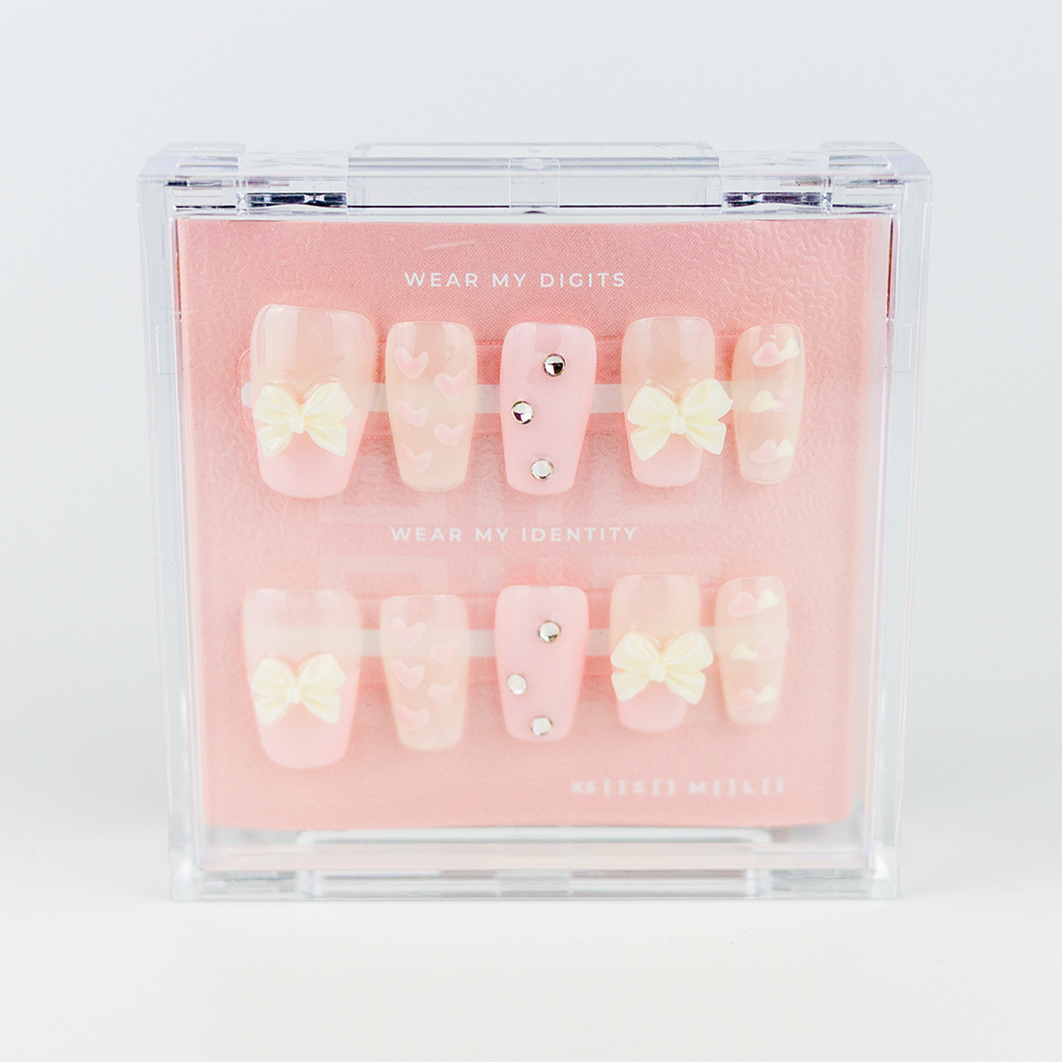 #738 – Twinkle Tie | Medium, Square Reusable Ready-to-Wear Nails