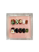 #1162 – Classic Christmas Treats | Short Squoval Shape, Reusable Ready-to-Wear Nails