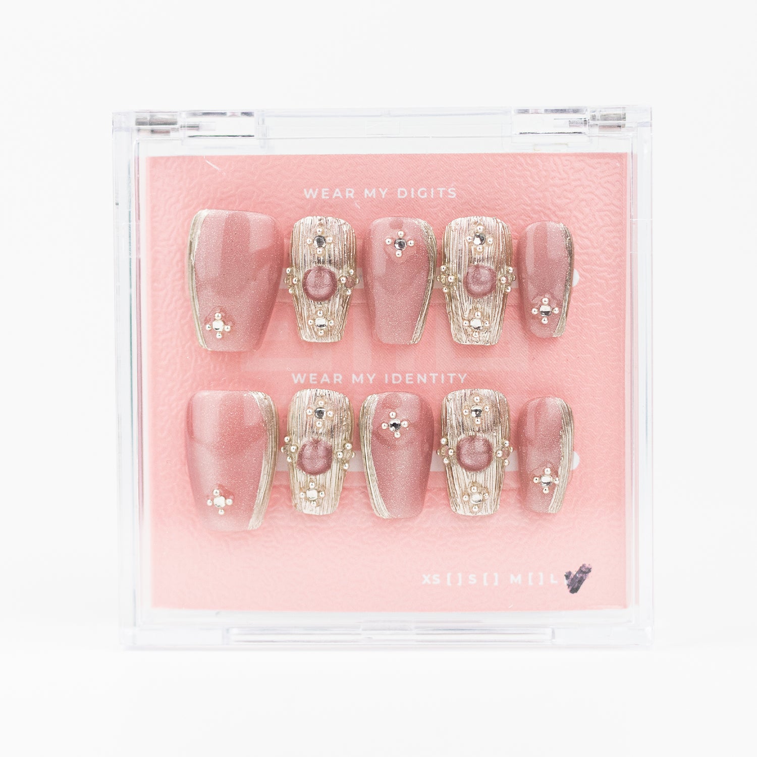 #1210 – Crystal Tower | Medium, Oval Reusable Ready-to-Wear Nails