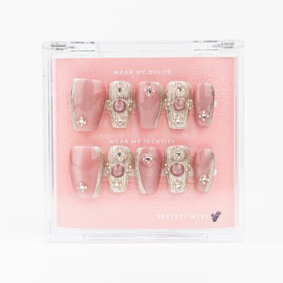 #1210 – Crystal Tower | Medium, Oval Reusable Ready-to-Wear Nails