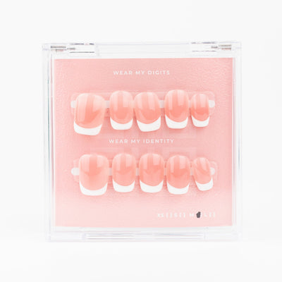 #122 – French Tips | Medium, Square Reusable Ready-to-Wear Nails