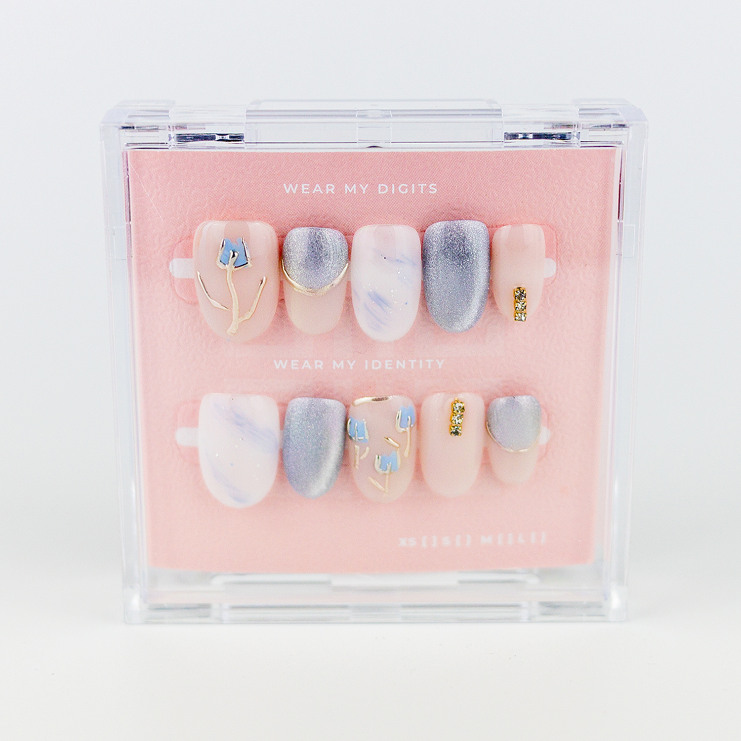 #1638 – Gilded Florals | Medium, Oval Reusable Ready-to-Wear Nails