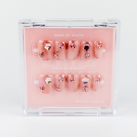 #1643 – Onyx Glow | Medium, Square Reusable Ready-to-Wear Nails