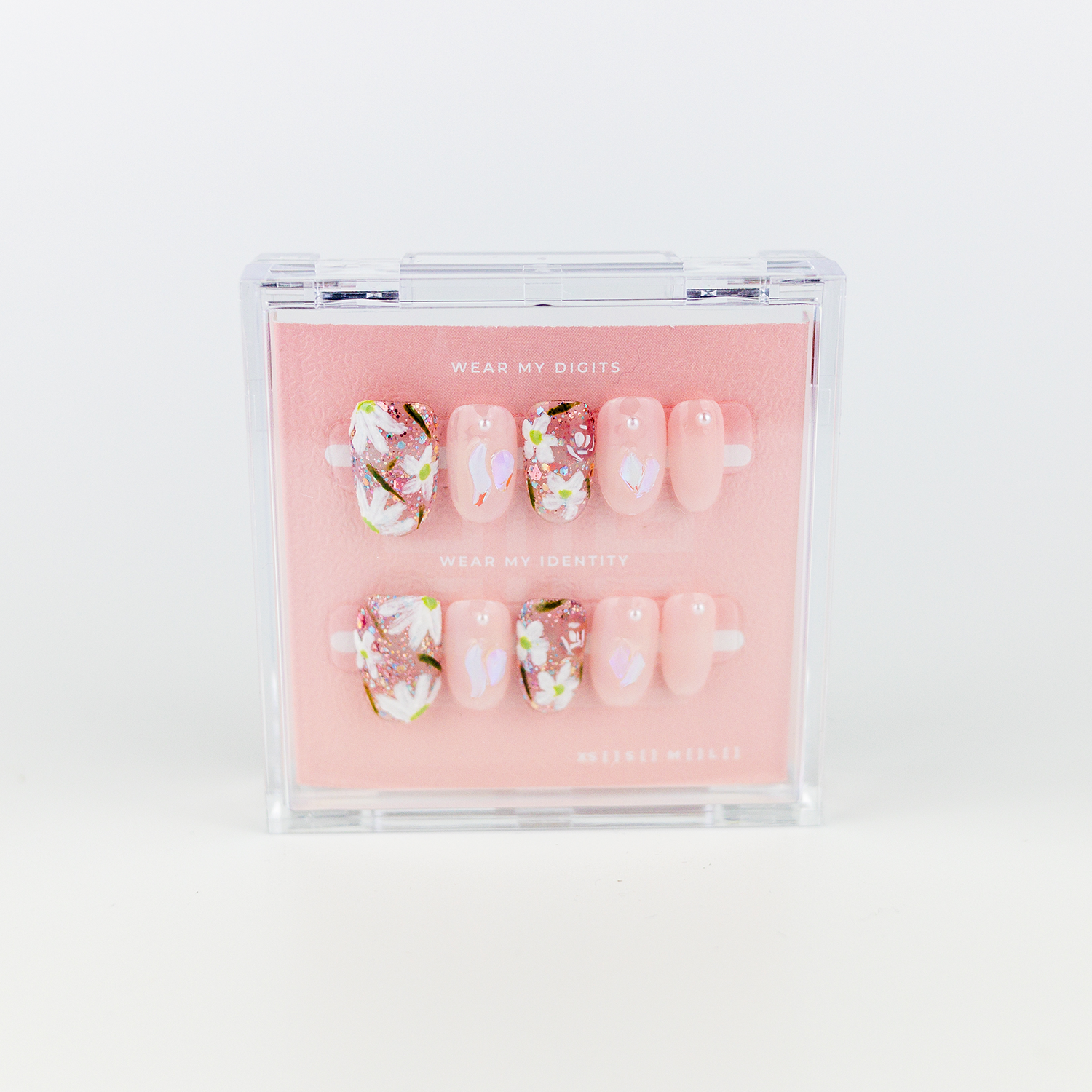 #1656 – Sparkle Garden | Medium, Oval Reusable Ready-to-Wear Nails