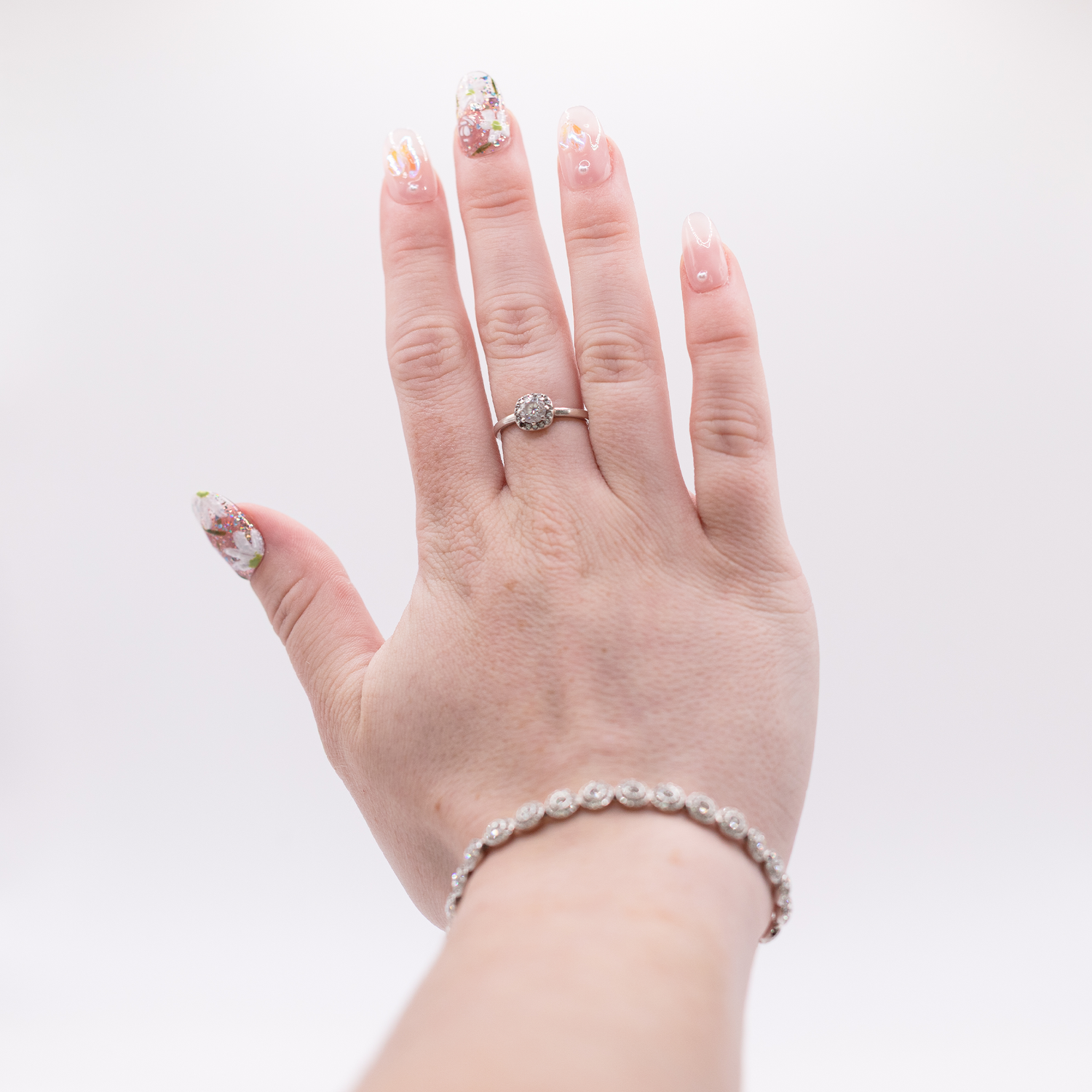 #1656 – Sparkle Garden | Medium, Oval Reusable Ready-to-Wear Nails