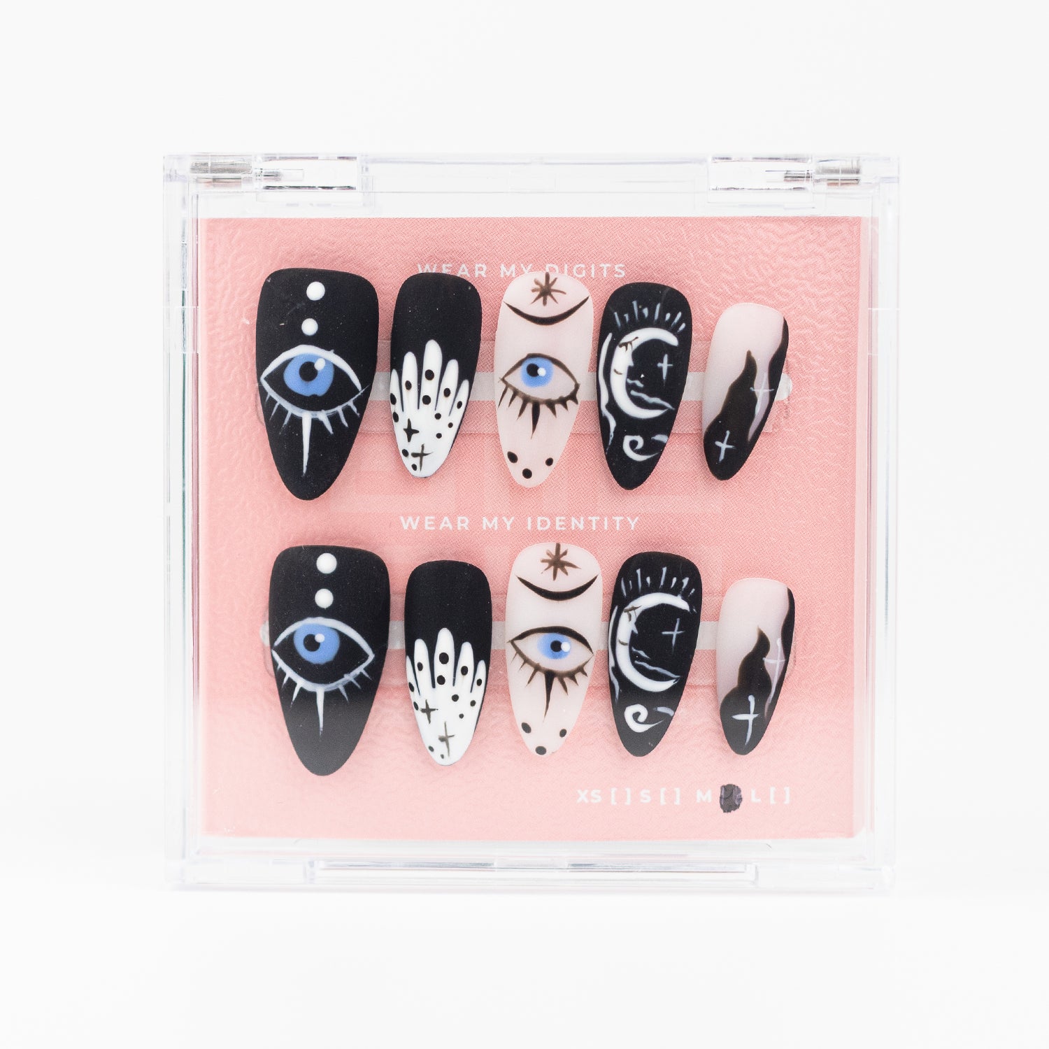 #1738 – Dark Oracle | Long, Stiletto Reusable Ready-to-Wear Nails