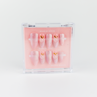 #1757 – Peach Drop | Long, Oval Reusable Ready-to-Wear Nails