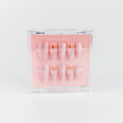 #1757 – Peach Drop | Long, Oval Reusable Ready-to-Wear Nails