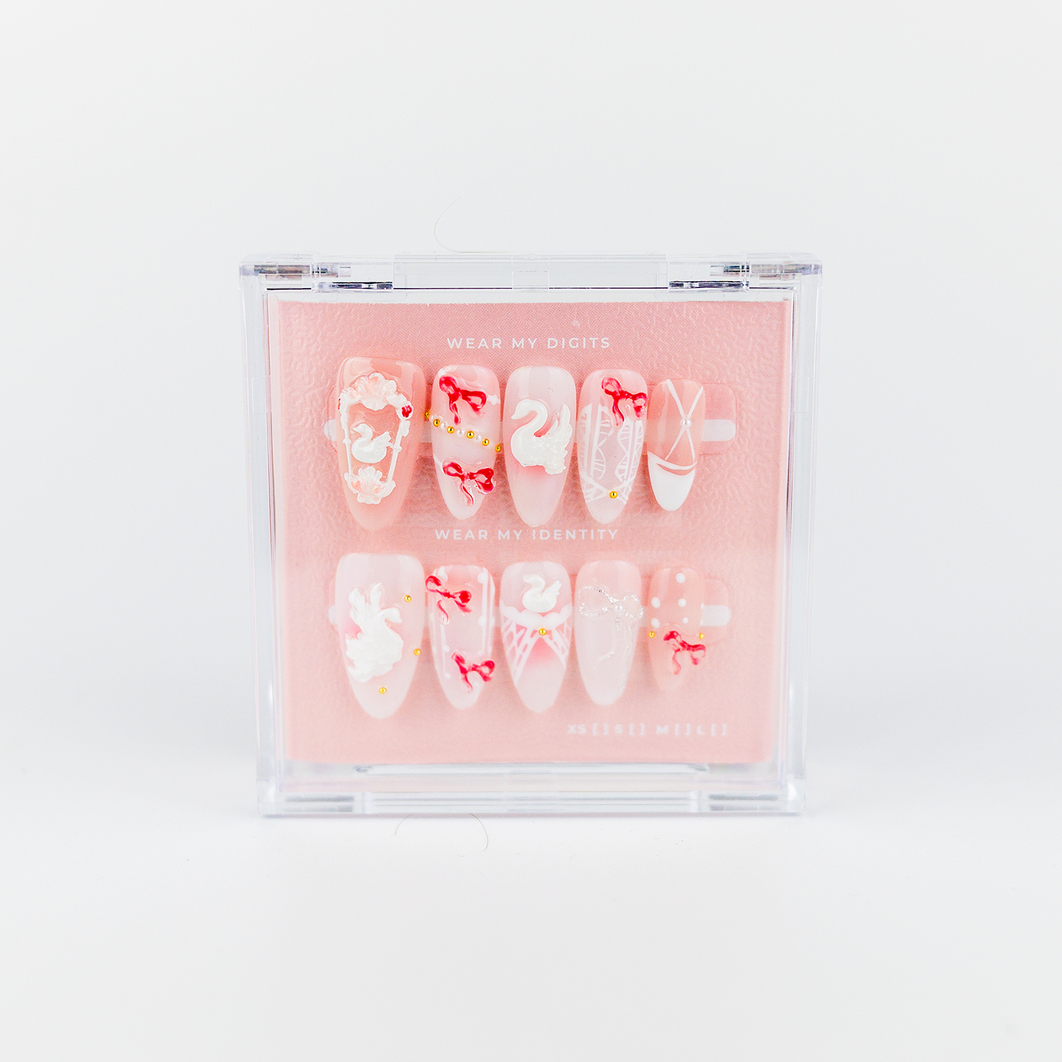 #1770 – Swan Song | Medium, Oval Reusable Ready-to-Wear Nails