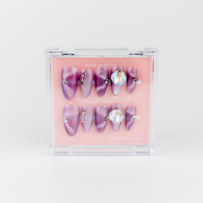 #1785 – Violet Ice | Long, Stiletto Reusable Ready-to-Wear Nails