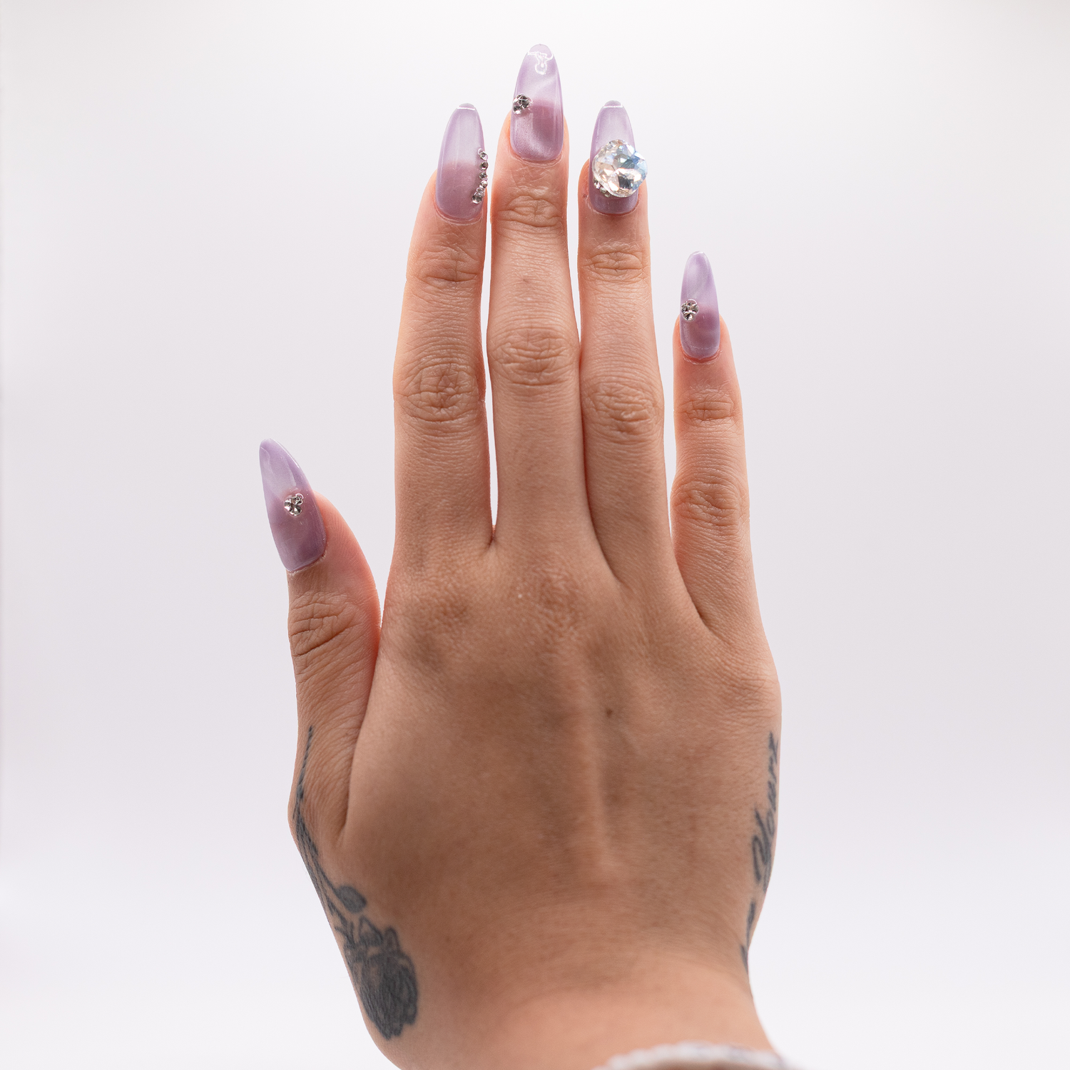 #1785 – Violet Ice | Long, Stiletto Reusable Ready-to-Wear Nails