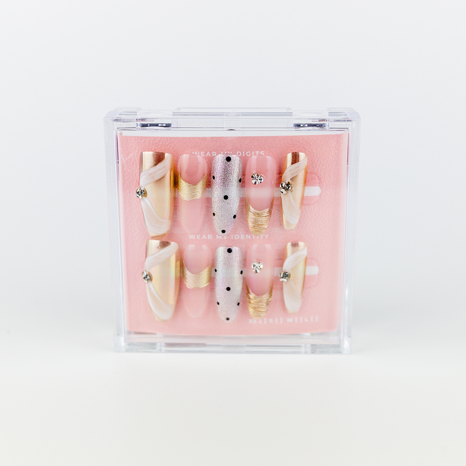 #1786 – Luxe Drapes | Long, Oval Reusable Ready-to-Wear Nails