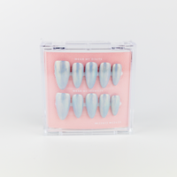 #1794 – Pearly White | Long, Almond Reusable Ready-to-Wear Nails