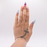 #1826 – Cotton Candy Garden | Medium, Oval Reusable Ready-to-Wear Nails