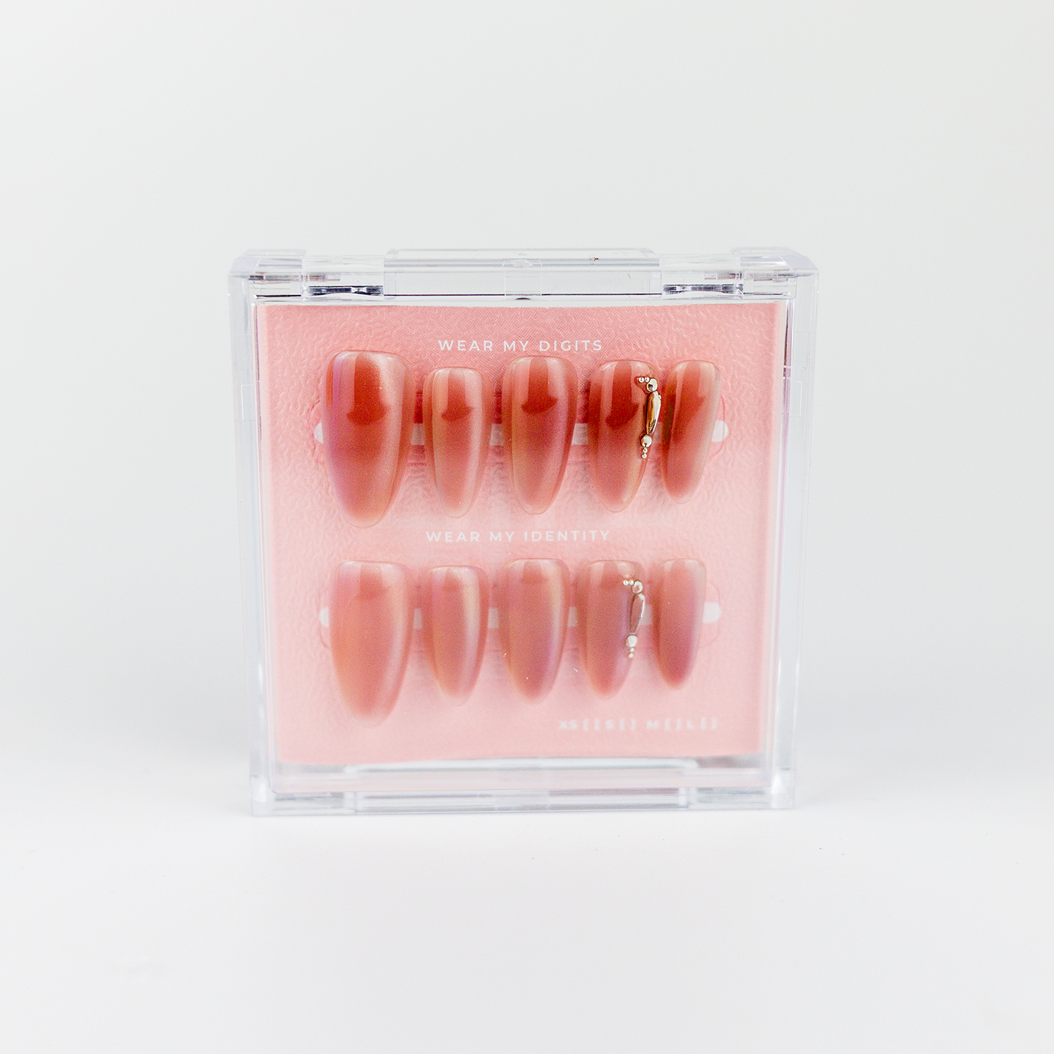 #1866 – Peach Gloss | Long, Oval Reusable Ready-to-Wear Nails