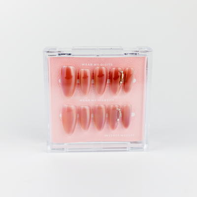 #1866 – Peach Gloss | Long, Oval Reusable Ready-to-Wear Nails