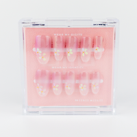 #1881 – Yuki Bloom | Long, Almond Reusable Ready-to-Wear Nails
