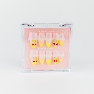 #1913 – Cherry Pudding | Long, Round Reusable Ready-to-Wear Nails