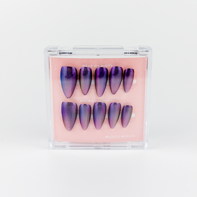 #1961 – Royal Ombre | Long, Almond Reusable Ready-to-Wear Nails