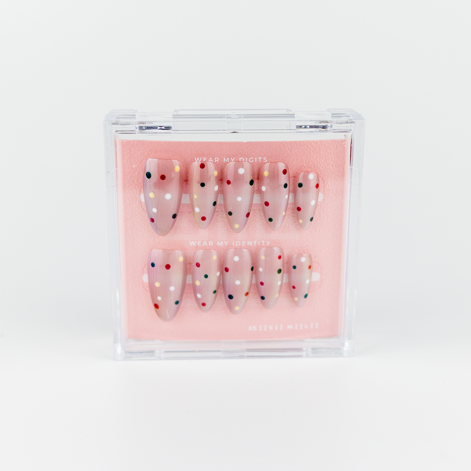 #2017 – Confetti Glow | Medium, Oval Reusable Ready-to-Wear Nails