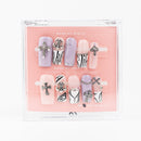 #2027 – Lilac Edge | Long, Square Reusable Ready-to-Wear Nails