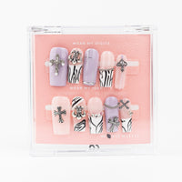 #2027 – Lilac Edge | Long, Square Reusable Ready-to-Wear Nails