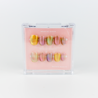 #2038 – Rainbow Candy | Medium, Squaoval Reusable Ready-to-Wear Nails