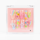 #204 – Happy Chaos | Long, Stiletto Reusable Ready-to-Wear Nails