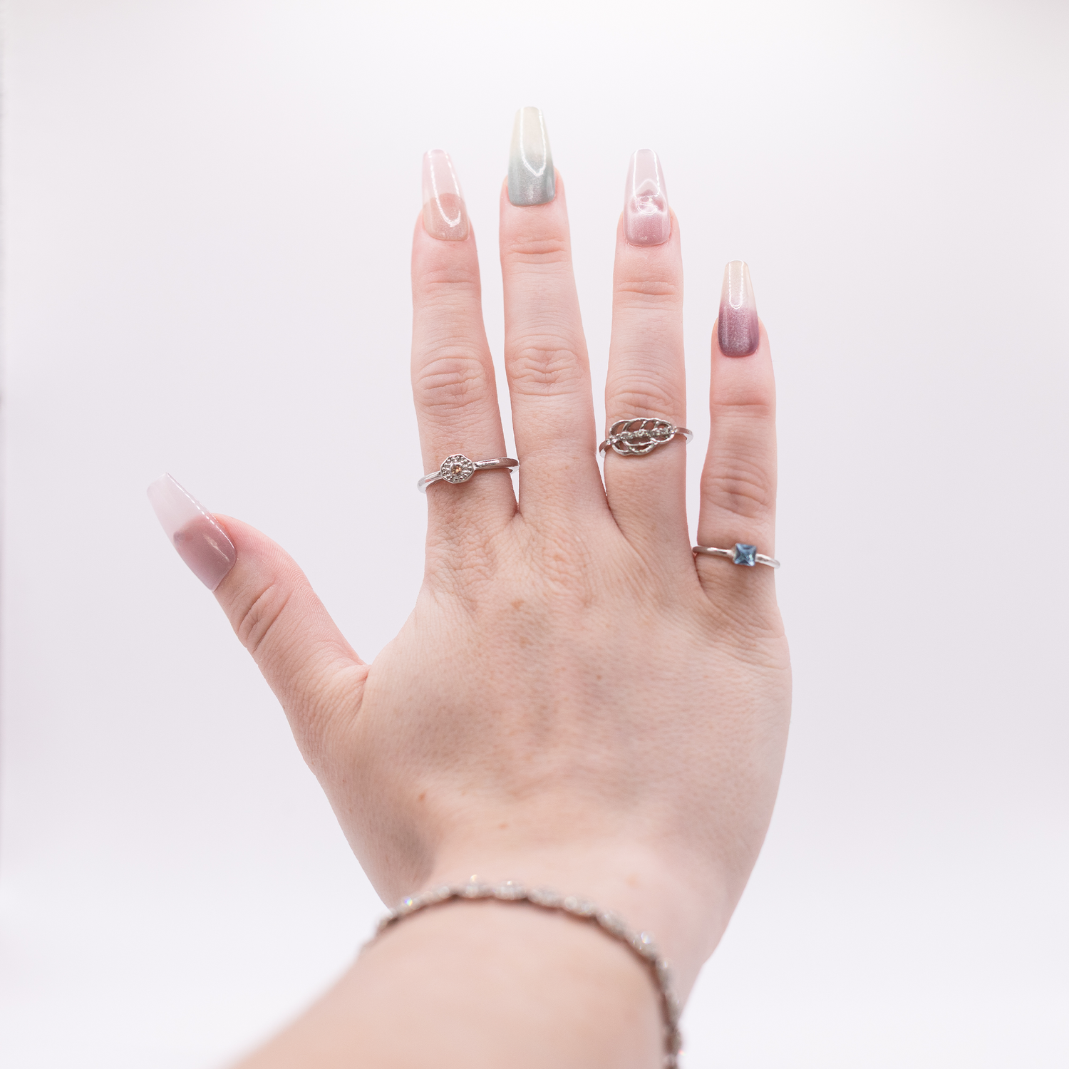 #2062 – Heart Eyes | Long, Coffin Reusable Ready-to-Wear Nails