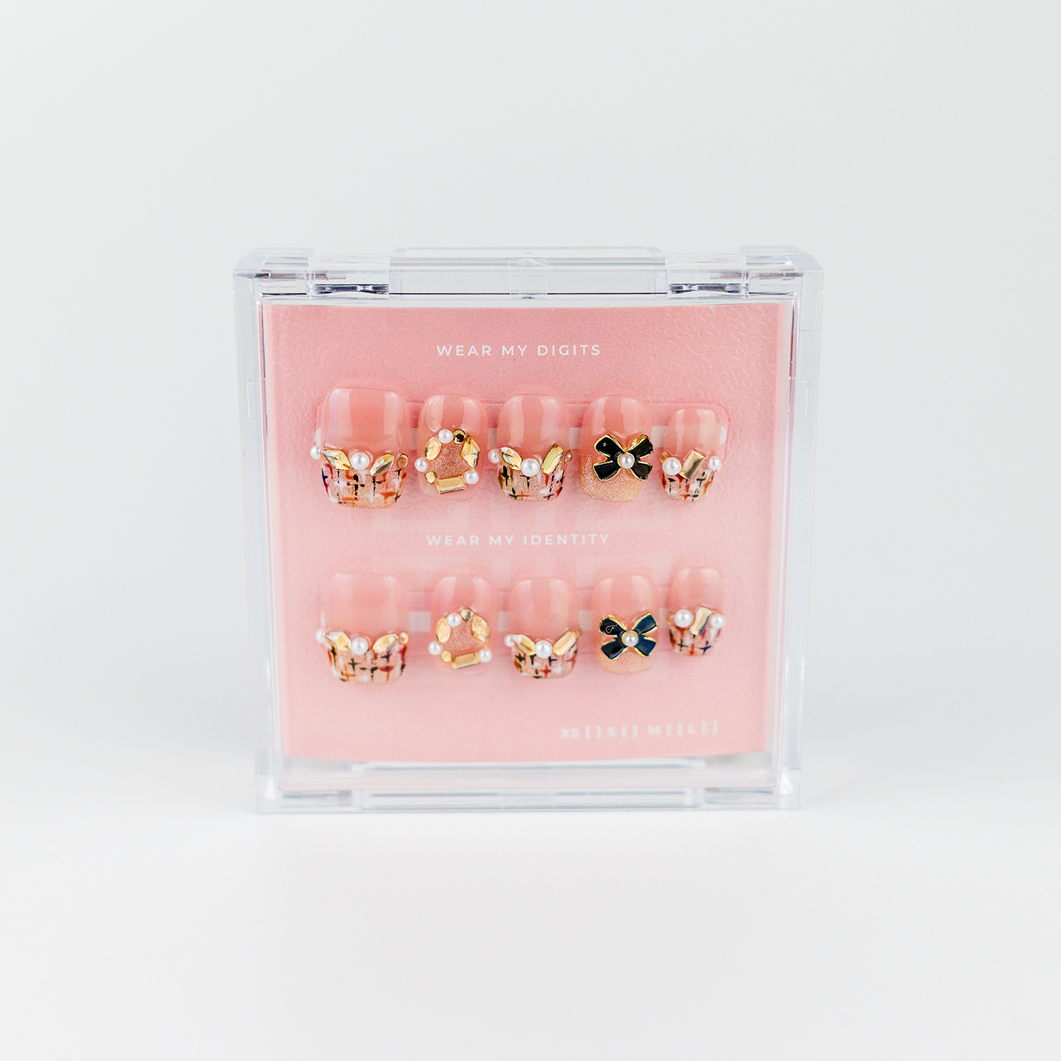 #2191 – Weight in Gold | Medium, Squaoval Reusable Ready-to-Wear Nails