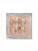 #2216– Ruby Stiletto Snowfall | Long Stiletto Shape, Reusable Ready-to-Wear Nails