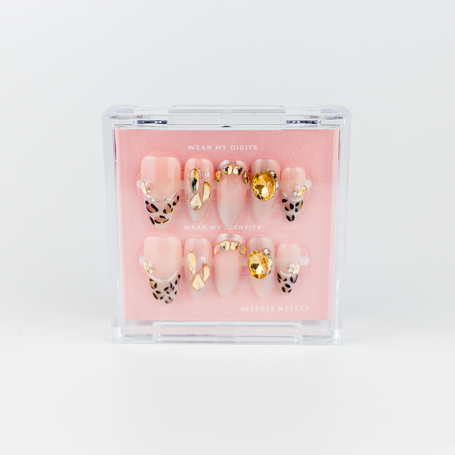 #2218 – Wild Elegance | Medium, Oval Reusable Ready-to-Wear Nails