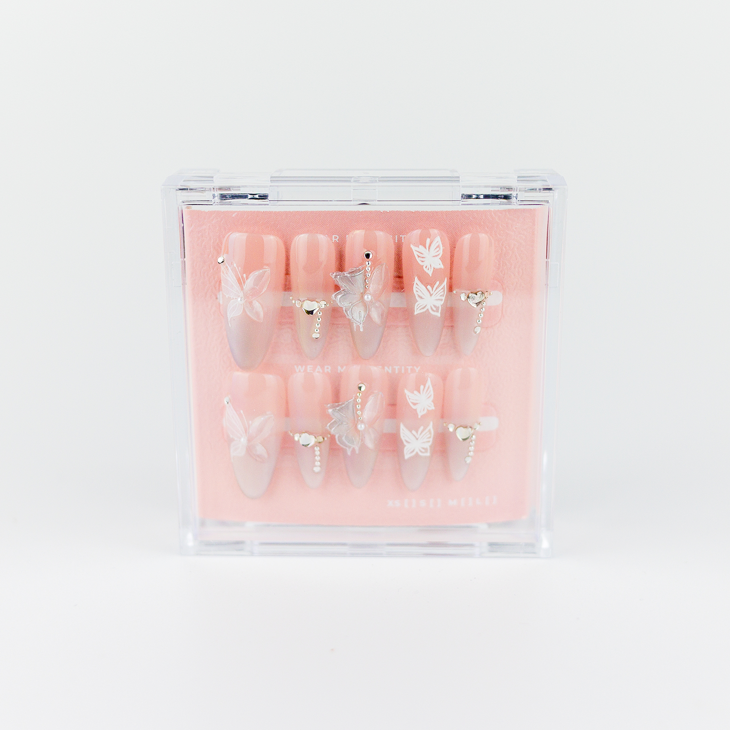 #2222 – Flutter Glow | Long, Oval Reusable Ready-to-Wear Nails
