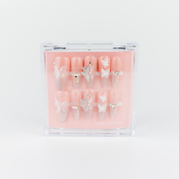 #2222 – Flutter Glow | Long, Oval Reusable Ready-to-Wear Nails