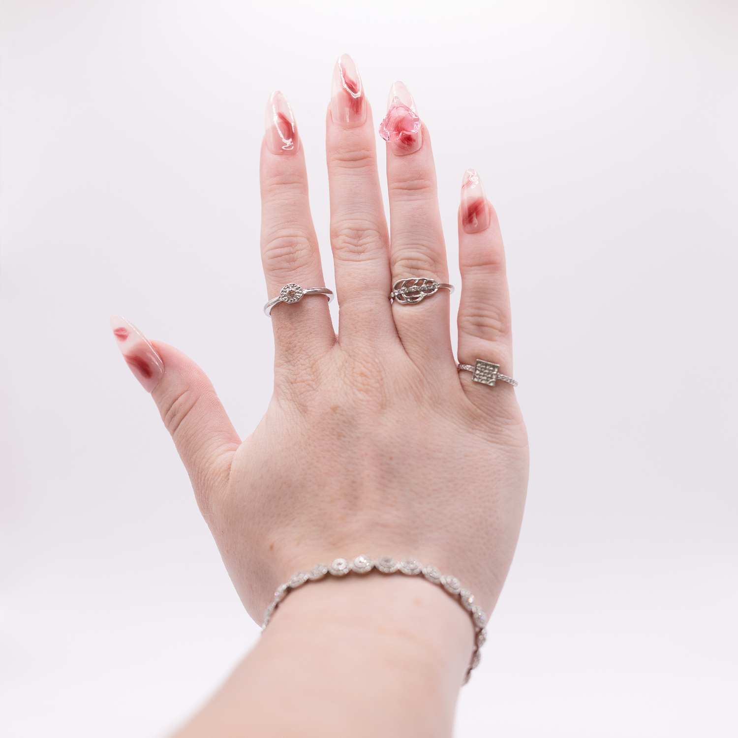 #2257 – Marble Muse | Medium, Oval Reusable Ready-to-Wear Nails
