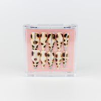 #2304 – Choco Drip | Long, Almond Reusable Ready-to-Wear Nails